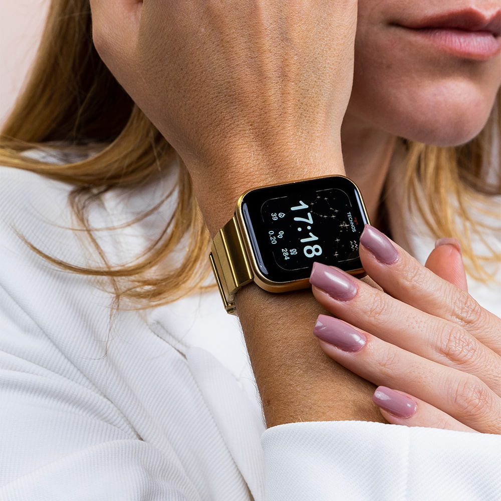 Smartwatch Technos Connect MAX Dourado e Preto - TMAXAH/C7D | Time