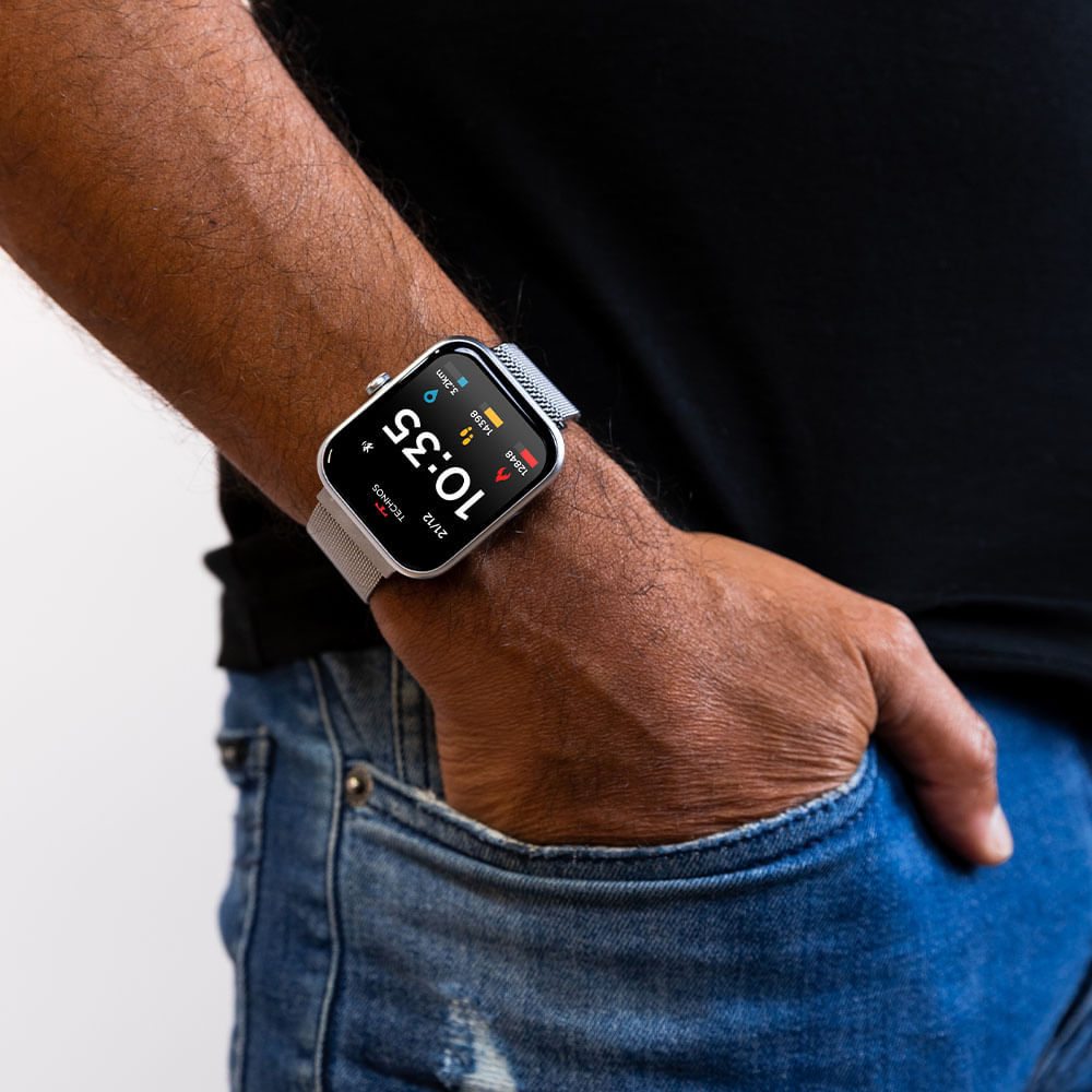 Smartwatch Technos Connect MAX Prata e Preto - TMAXAB/5K | Time