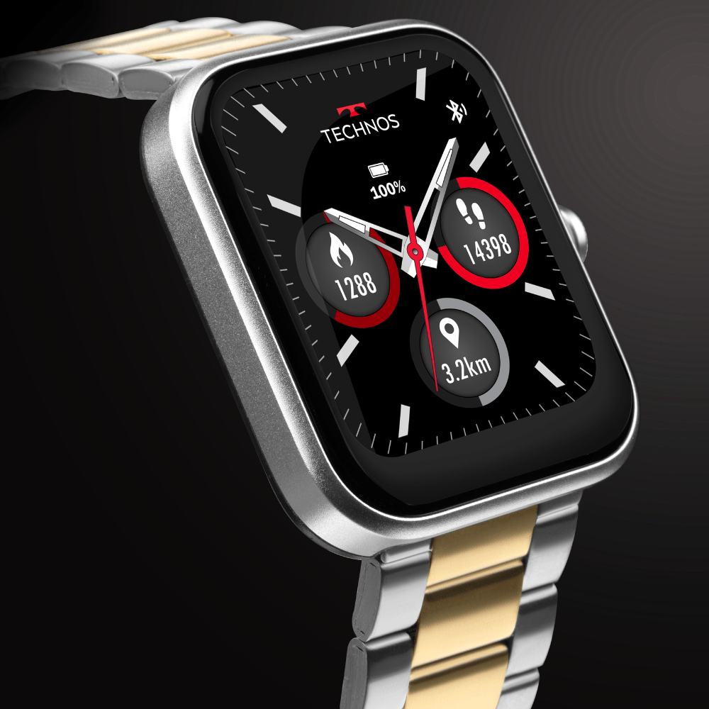 Smartwatch Technos Connect MAX Dourado e Prata - TMAXAN/8D | Time