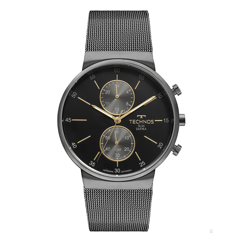 ARMADA TST & TLT RADICAL & POMOCA クライムプロ Relógio Technos Masculino Slim Grafite ultrafino - VD36AC/1F