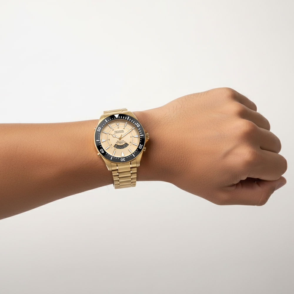 Relógio Technos Skydiver Dourado Resistente à água- WT2050AK/1D