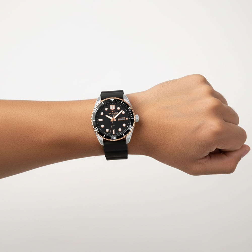 Relógio Masculino Automático Bicolor Technos - 8205PB/2P | Time