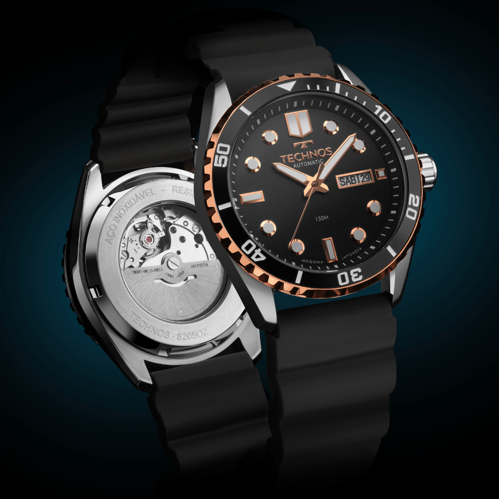 Relógio Masculino Automático Bicolor Technos - 8205PB/2P | Time
